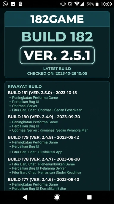 Riwayat Versi 182game untuk Pengguna Android