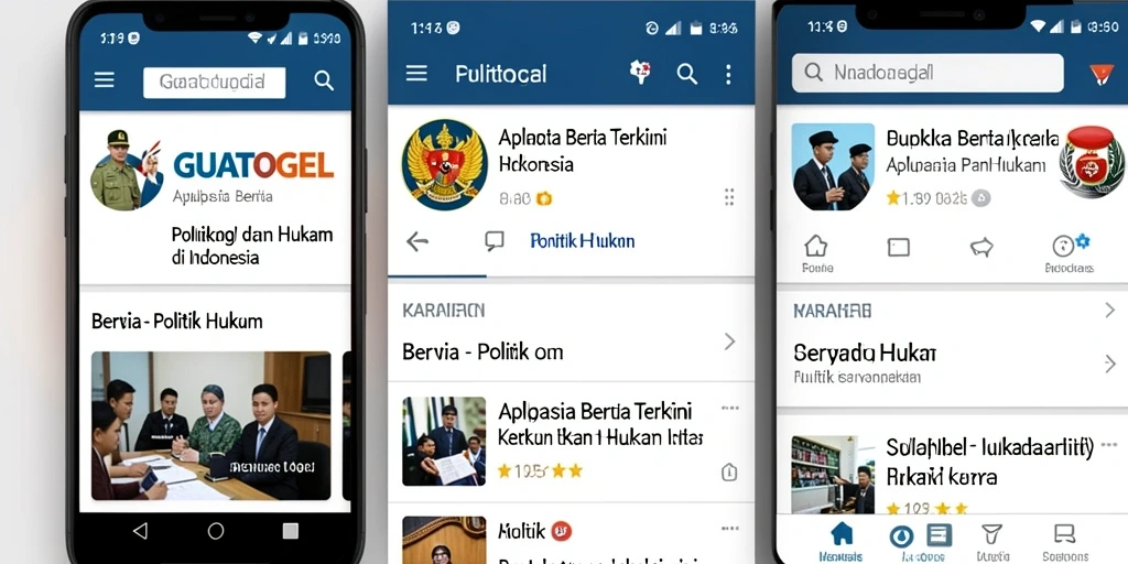 Tampilan antarmuka GUATOGEL dengan berita politik dan hukum terbaru.