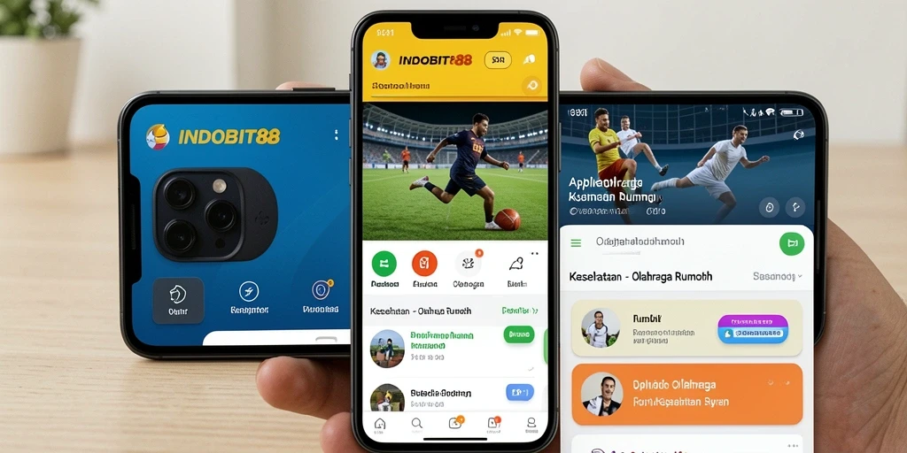 Screenshot utama INDOBIT88 menampilkan antarmuka interaktif aplikasi Olahraga Rumah.