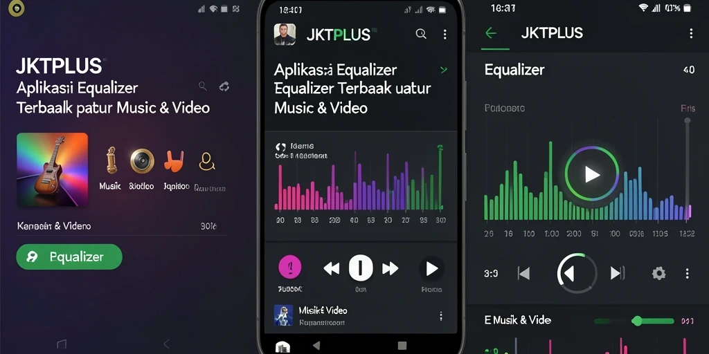 Tampilan antarmuka JKTPLUS dengan fitur Equalizer yang menarik.