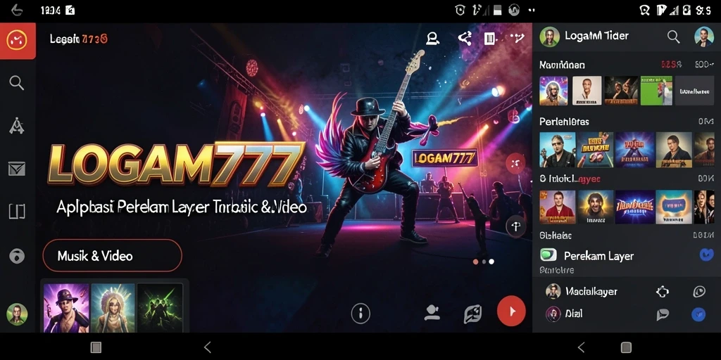 Antarmuka LOGAM777 yang sederhana dan fungsional untuk merekam layar.