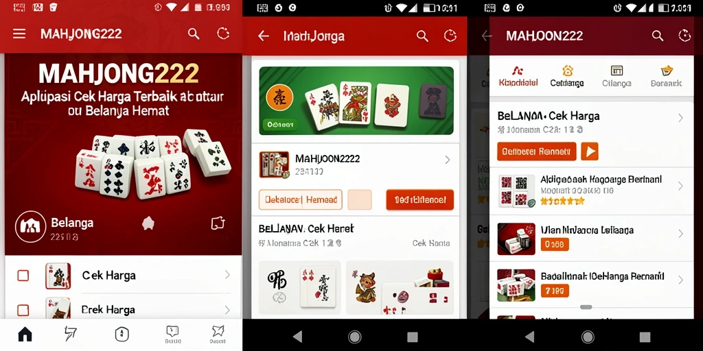 Antarmuka pengguna MAHJONG222 yang sederhana dan informatif.