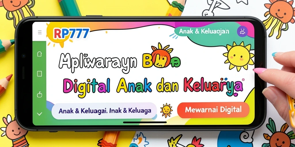 Screenshot utama aplikasi RP777 menampilkan berbagai gambar mewarnai yang menarik.