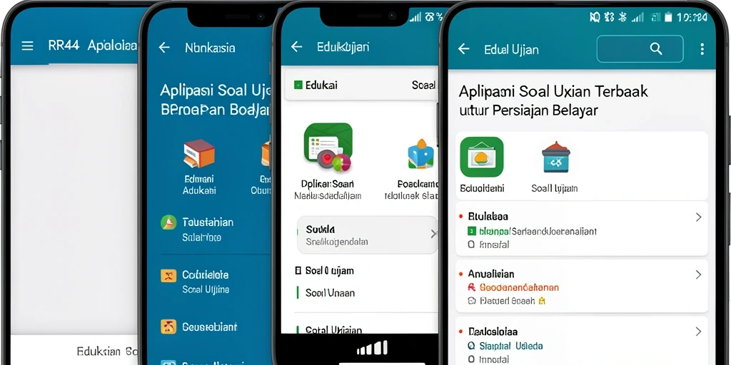 Tampilan antarmuka aplikasi Soal Ujian RR44 yang menarik dan mudah digunakan.