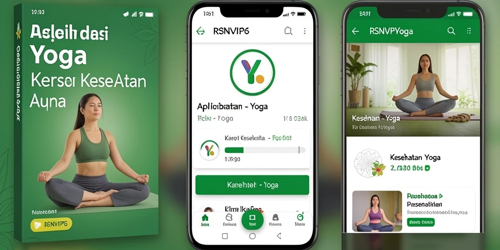 Screenshot utama RSNVIP6 menampilkan antarmuka latihan Yoga yang jelas dan informatif.
