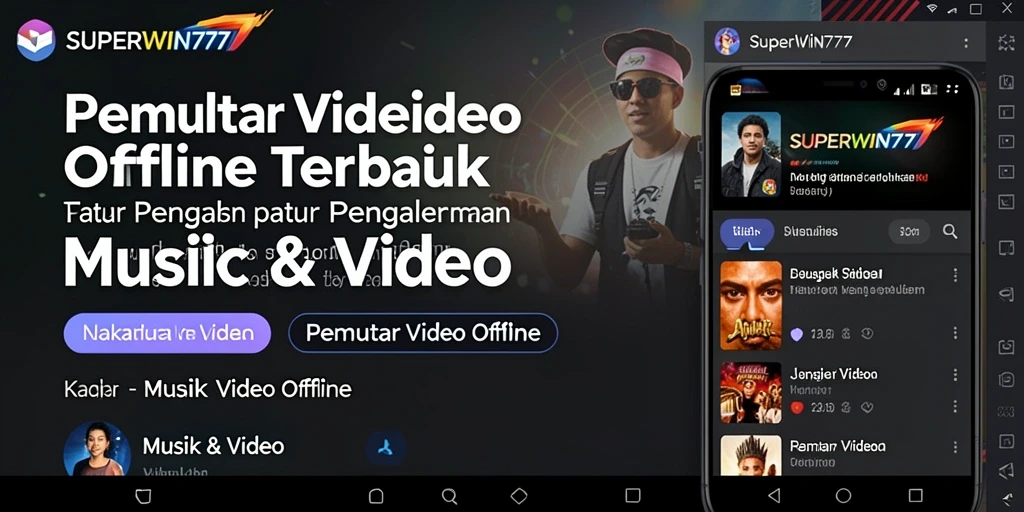 Antarmuka pengguna yang sederhana dan elegan dari SUPERWIN777 untuk pemutaran video offline.